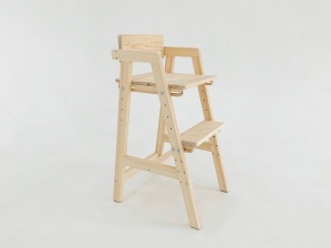 Растущий деревянный стул шлифованный