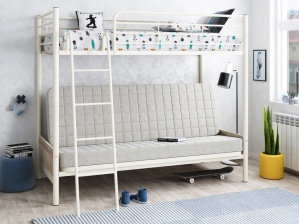 Двухъярусная кровать металл с диваном Мадлен-2