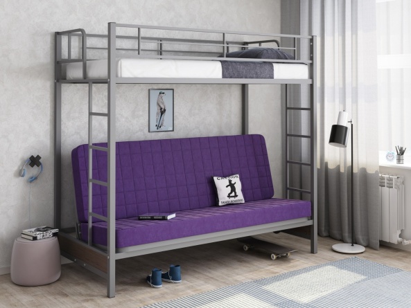 Двухъярусная кровать металл с диваном Мадлен фото 2