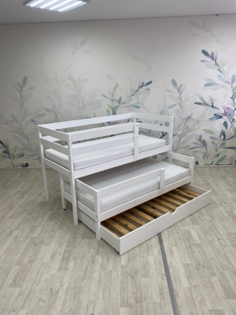 Кровать двойная деревянная «Массив 014 + 015» без лестницы фото 8