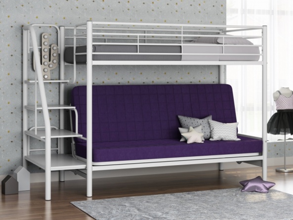 Двухъярусная кровать металл с диваном Мадлен-3 фото 1
