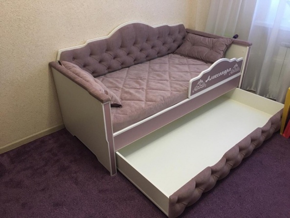 Кровать с мягкой спинкой Мечта с выкатным спальным местом фото 3