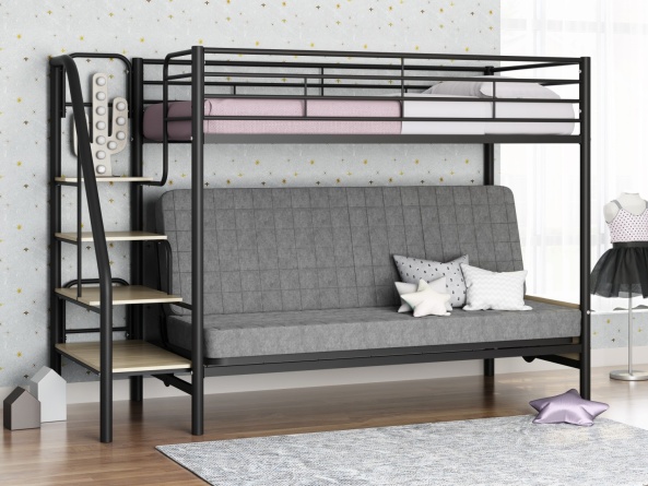 Двухъярусная кровать металл с диваном Мадлен-3 фото 2