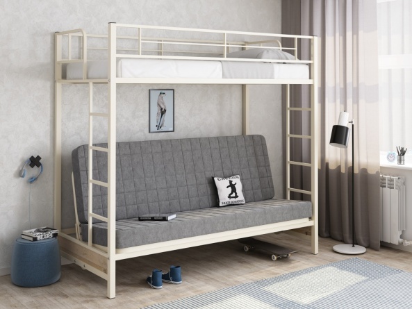 Двухъярусная кровать металл с диваном Мадлен фото 1