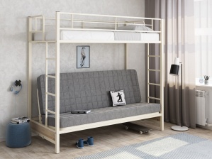 Двухъярусная кровать металл с диваном Мадлен