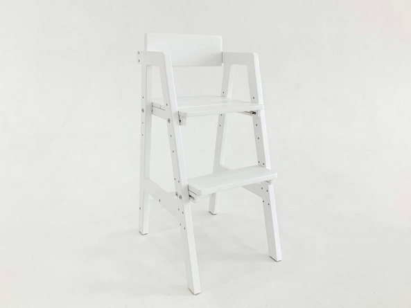 Растущий деревянный стул белая эмаль фото 1